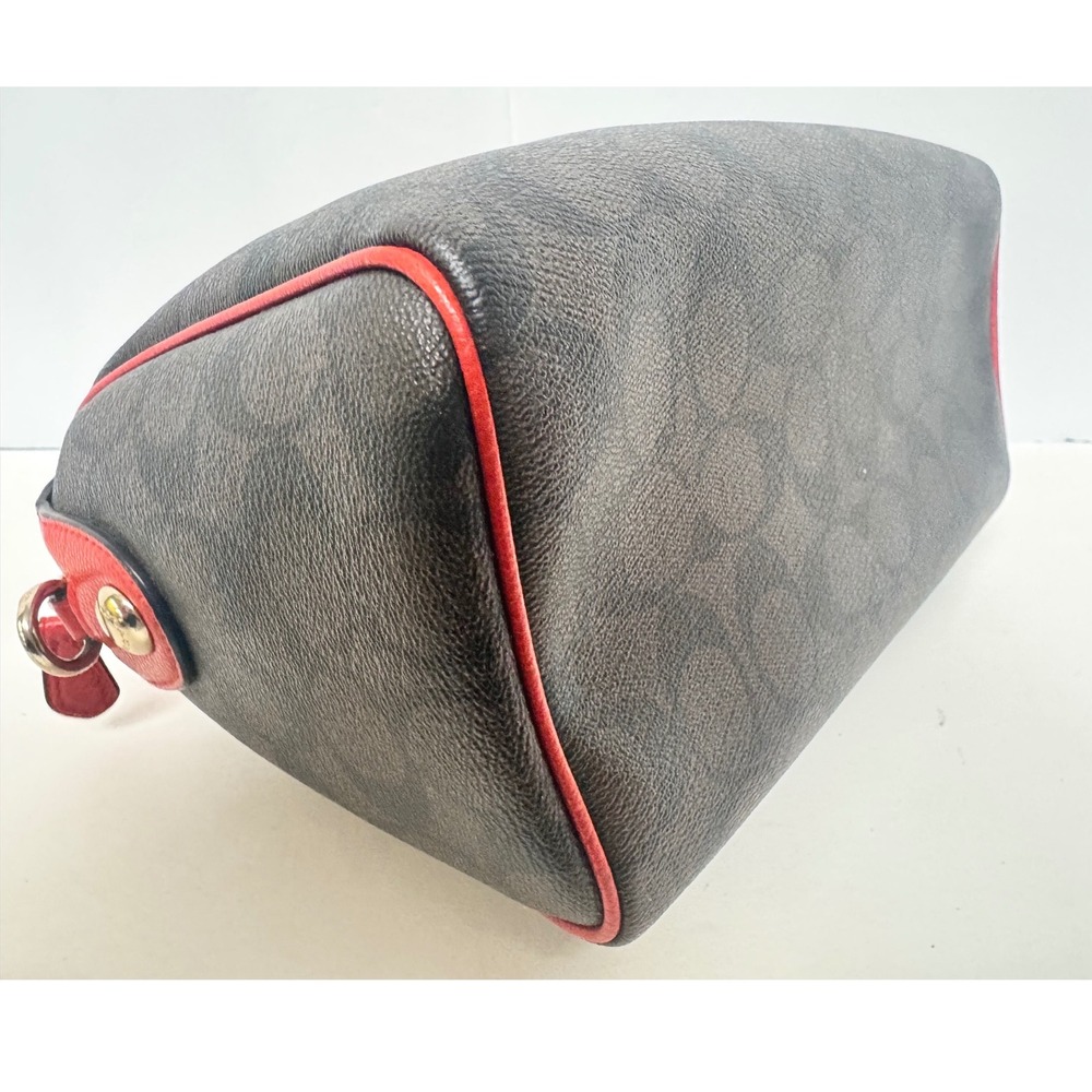 Coach Mini Bennett Brown‎ mono Canvas Red Leather Trim F36702 Crossbody NWOT - Picture 3 of 12